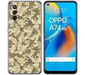 Tumundosmartphone Funda Gel Tpu para Oppo A74 4G diseño Sand Camuflaje Dibujos