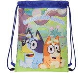 Safta Saco Plano Junior Bluey 26X34Cm Producto Oficial Producto Escolar Para Niños y Niñas - Mochilas Infantiles