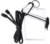 Waterproof Transparent Acrylic Card Cover Women Men Student Bus Card Holder Case Id Card Sleeve Protector With Lanyard Key Ring