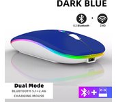 Ratón inalámbrico recargable con Bluetooth, 2,4 GHz Device, USB, RGB, 1600DPI, para ordenador, portátil, tableta, PC, Macbook, Gaming