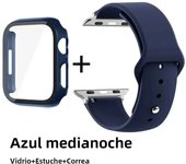 Glass+Case+Strap for Apple Watch Band 42mm 44mm 41mm 40mm 38mm 45mm 49mm Screen Protectors for Apple IWatch Series 8 7 6 SE 5 4