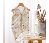 HappyFlute New Cute Print Two-Way Zipper Design Super Soft Bamboo Cotton Fabric Sleeveless Baby Summer Anti-kick Sleeping Bag