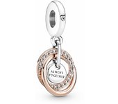 Charm Colgante Pandora Círculo Familiar Siempre Bicolor
