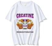 Creatine Monohide Print T-Shirt, Crew Neck Short Sleeve T-Shirt, Casual Every Day Tops, Women's Clothing
