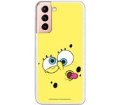 Funda original compatible con Samsung Galaxy S21 - S30 - Bob Esponja Cara Fondo Amarillo