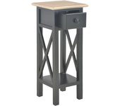 vidaXL Mesa auxiliar de madera 27x27x65,5 cm Blanco, Marrón y blanco, Marrón y gris Mesa de sofá Mesa de Entrada para Salón Consola de Entrada Mueble Recibidor Mesita Mesa auxiliar Salon