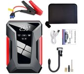 Portable 28000mAh Car Jump Starter 150PSI Tire Inflator Multifunctional Automotive Emergency Power Powerbank Air Pump with Bag