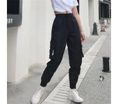 Hot Big Pockets Cargo Pants Women High Waist Loose Streetwear Baggy Tactical Trouser Fashion Hip Hop Joggers Trousers Female