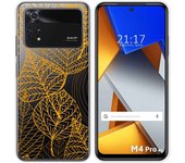 Funda Silicona Transparente para Xiaomi POCO M4 Pro 4G diseño Hojas Dibujos