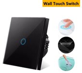 EU Touch Switch LED Crystal Glass Panel Wall Lamp Light Switch 1/2/3 Gang AC100-240V LED Sensor Switches Interruttore