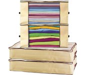 STARLEY-Pack 3 Guarda Todo para Mantas y Ropa, Antihongos, de Material Transpirable; Organizadores para el Hogar para Arreglar tus Armarios, Crea un espacio de almacenamiento Extra, Ecológico, con Ventana Transparente