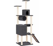 Rascador para Gatos con postes de isal gris obscura 168 cm