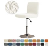 Polar Fleece Bar Chair Cover Stretch Short Back Dining Seat Covers Small Size Solid Color Chair Slipcovers Dustproof case