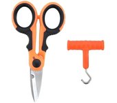 Stainless Steel Fishing Scissor Accessories Portable Scissors Plier Cut PE Braid Line with Puller Tool Fishing Tool