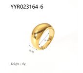 Encanto Anillos gruesos simples de moda para mujer, acero inoxidable, Color dorado, encanto, anillo grande grueso para mujer