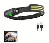 Powerful LED Headlamp USB Rechargeable Sensor Camping High Power COB LED Head Lantern Torch Flashlight 5 Modes Running Fishing