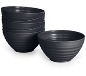 Plastic Forte - Juego de 6 Cuencos Classic de 840 ml Reutilizables. Ideal Fiestas. Grafito