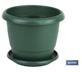 Cofan Maceta Verde Modelo Gardenia 22x18+plato18.5cm - Resistente y de Alta Calidad