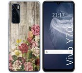 Funda Silicona para Vivo Y70 diseño Madera 08 Dibujos