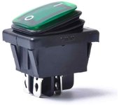 AUTOZOCO Interruptor basculante impermeable, Interruptor 2 posiciones, Interruptor 4 vias, IP67, Interruptor ON-OFF DPST, 16 A 250 VAC / 20 A 125 VAC, Luz Verde