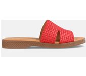 MARILA SHOES SANDALIA PLANA PARA MUJER TIPO ZUECO EN PIEL ANKARA ROSSO