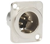 Neutrik - conector xlr de chasis, 4 polos macho, contactos plateados, carcasa de metal formato "d"