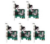 5X PCI-E PCI Express Dual Serial DB9 RS232 2 Ports Controller Adapter Card Green