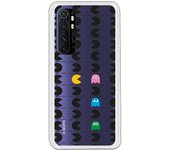 Funda compatible con Xiaomi Mi Note 10 Lite - Patron Comecocos Negros Clear
