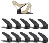 Paquete de 10 organizadores con ranuras para zapatos, apilador de zapatos ajustable, ahorrador de espacio, soporte para Zapatero de doble cubierta, pila de zapatos para organización de armario, organi