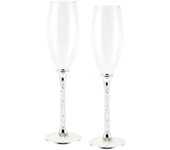 2 Copas Cava 25 cm. detalle pie criatales diámetro 5 cm.