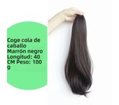 DIFEI Synthetic Grab Clip Ponytail Hair Extension Wig Natural Black 60CM Clip On Woman Horse tail Wig Long Straight Hairpiece