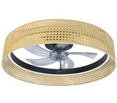 CECOTEC 08634 Ventilador de Techo Beige con Motor DC, Luz LED y Control Remoto
