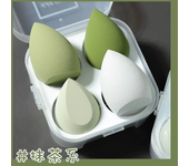 Set of 4 Ultra Soft Absorbent Egg-Shaped Makeup Sponges for Dry and Wet Use, Do Not Absorb Poo, Package Ca