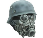 Ghoulish Productions - Máscara de Gas Chemical Warfare, Línea Gas Mask & Steampunk, Disfraz de Látex Resistente, Pintada a Mano, Halloween, Desfile de Carnaval, Fiesta de Disfraces, Talla Única Adulto