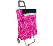 COSHANO Carro de la Compra Ligero, Capacidad de Carga 42 litros, Bolsillo con Cremallera, con Ruedas Resistentes a la Lluvia (Rosa)