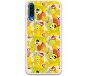 Funda original compatible con Samsung Galaxy A50 - A50s - A30s - Sylvestre y Piolin Patron amarillo