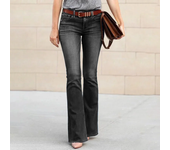 Fashion Women Commuter Micro Flared Jeans Mid Waist Washable Denim Pants Female Four Seasons Trousers 2024 New Casual Streetwear