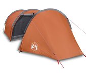 vidaXL Tienda de campaña con túnel para 4 personas impermeable naranja