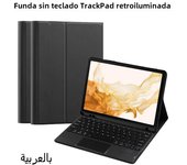 AJIUYU Keyboard Case For Samsung Galaxy Tab S7 FE 12.4 Inch 11 Plus S8+ S6 Lite A8 Smart Cover Backlit TrackPad Storage Pen Slot