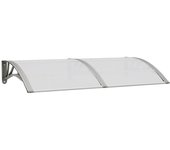 vidaXL Marquesina de puerta policarbonato gris 150x75 cm