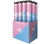 Pack de 2 cañones de confeti Rosa y Azul Baby Shower niña niño dos cañones de confeti papel de 40 cm azul y rosa para Baby Shower