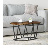 Mesa de café de roble ahumado 80x40x40,5 cm de madera ingenierizada y metal