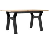 vidaXL Mesa de centro marco Y madera maciza pino y hierro 80x50x40 cm Mesita de Salón o Comedor o Auxiliar Mesa de Café Meuble Salón