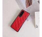 For Samsung Galaxy Z Fold 3 5G Luxury Leather Rhombus Case For Z Fold 5 Zfold 4 Fold 6 Pure Color Camera Protection Luxury Cover