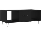 vidaXL Mesa de centro madera contrachapada 102x50x40 cm Blanco, Negro, Blanco brillante Mesita de Salón o Comedor o Auxiliar Mesa de Café Meuble Salón