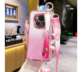 Crossbody Strap Glitter Wristband Case for Honor Magic 6 5 4 Pro X9A X9B X8A X8B X7A X50 X40 X30 X200 X100 Pro Silicone Cover
