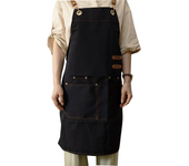 Waterproof Chef Apron,Cross Back Apron for Men Women with Adjustable Straps and Large Pockets,Canvas