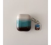 Retro Gradient Blue Latte Cute Pendant Earphone Case Cover for AirPods 1 or 2 3 4 AirPods Pro 2