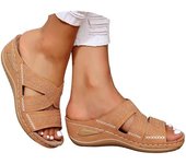 Sandalias para mujer Slip On Dressy Summer Cómodas sandalias ligeras de espuma viscoelástica plataforma zapatos de cuña