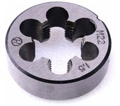 Troqueles métricos, troquel manual de rosca recta métrica M22 x 1,5 mm, 1 pieza